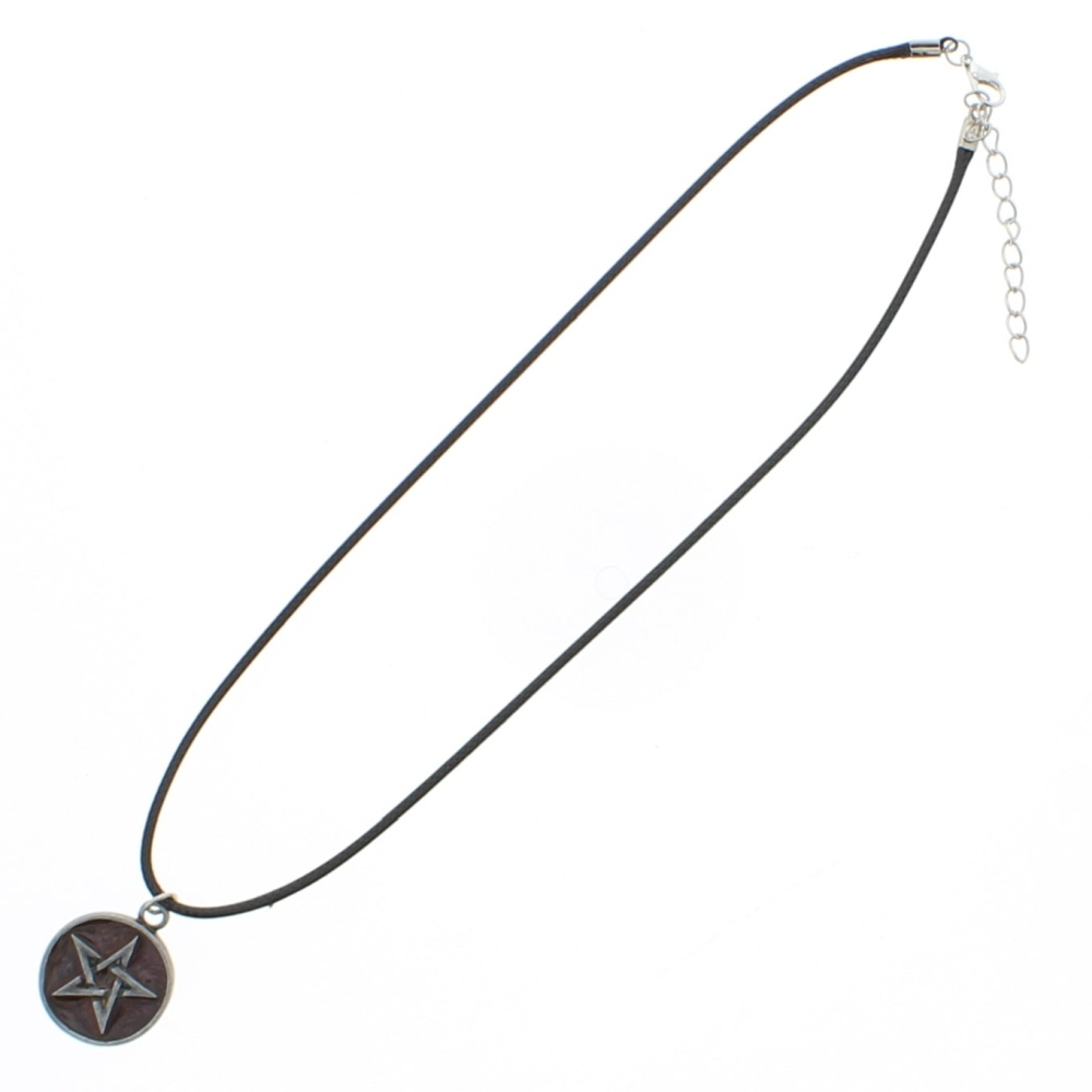Zac's Alter Ego - Brown Epoxy Pentagram Thong Necklace - Brown